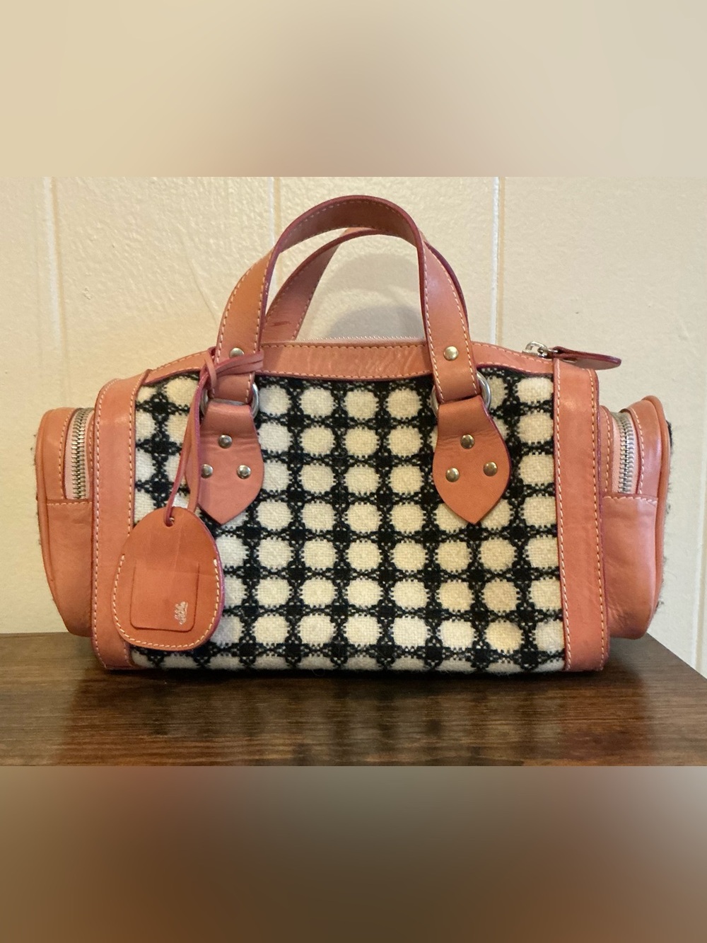A Rare Vintage Pringle Of Scotland Wool Plaid Handbag Bag